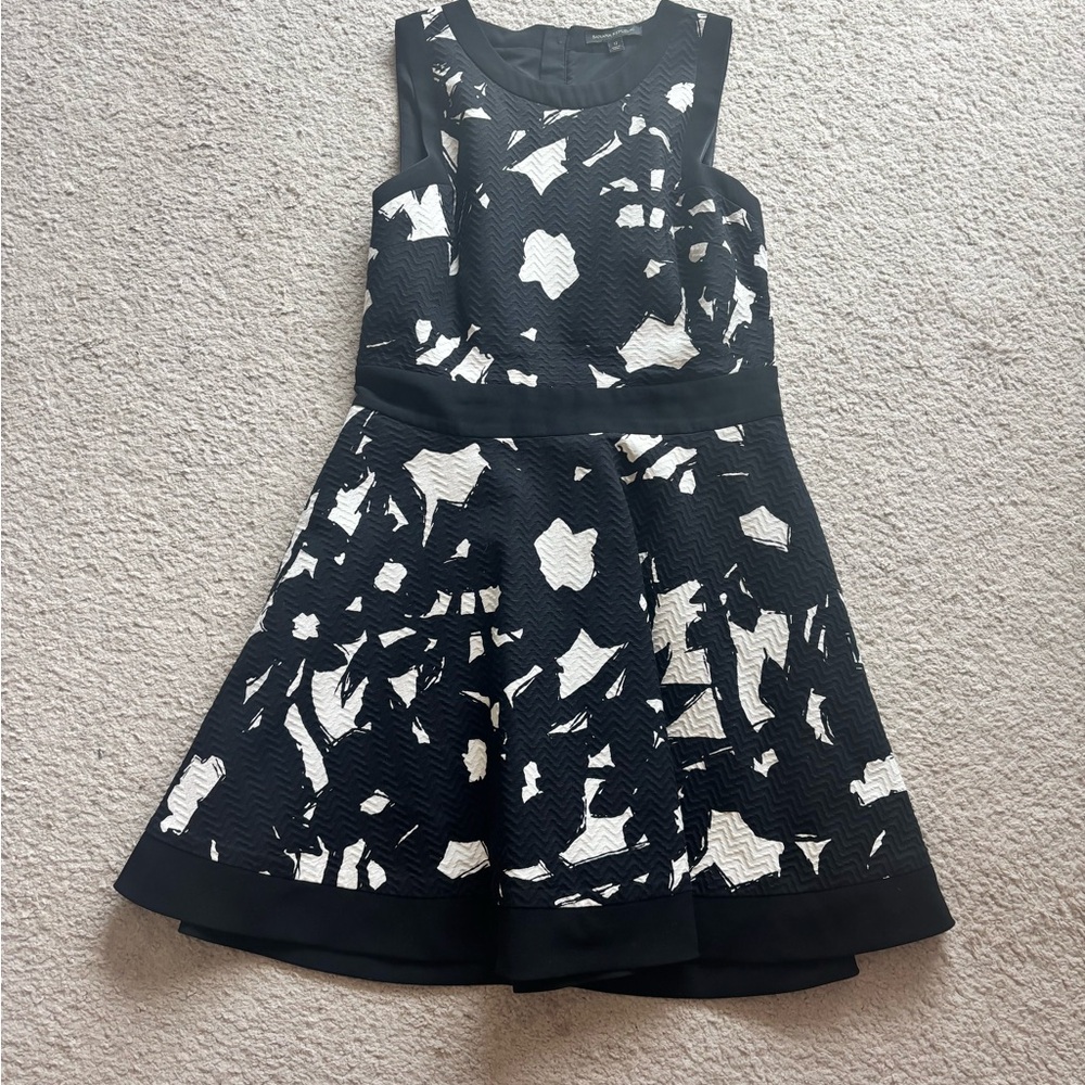Banana Republic Black and White Fit and Flare Cocktail Dress